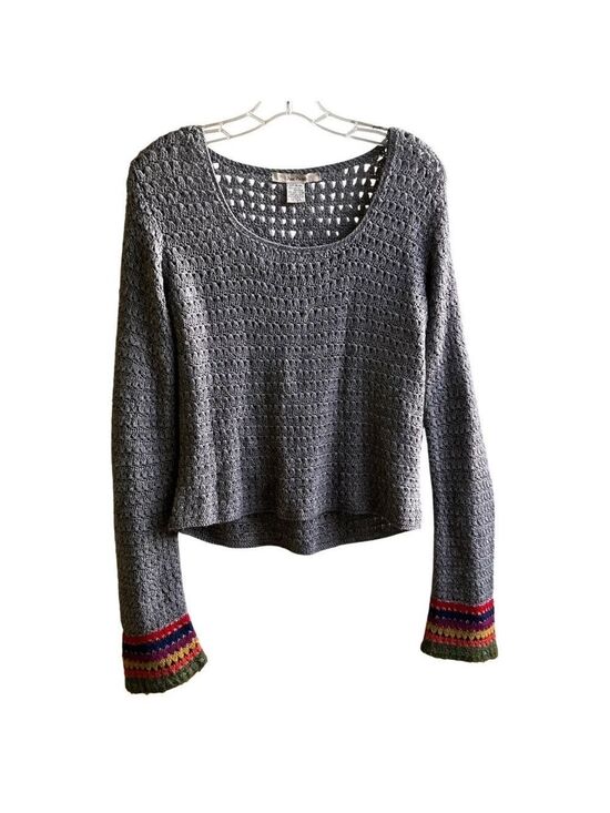 Free People Sweaters - Free People Crew Scoop Neck Loose Weave Wool Blend Sweater M